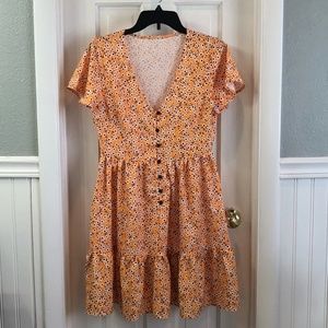 Yellow Floral Lightweight Summer Dress